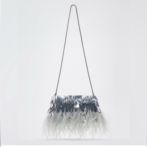 Zara silver evening clutch, in good condition - Picture 5 of 5